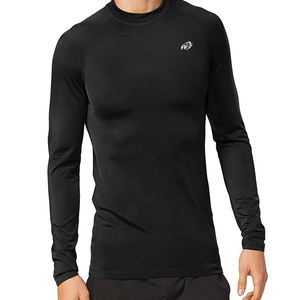 เสื้อรัดรูปแขนยาวสำหรับผู้ชายเสื้อแรชการ์ดแบบบีบอัดสำหรับยิมเสื้อแรชการ์ดแบบมีแขนยาวออกแบบโลโก้ได้ตามต้องการ - Product Image 1
