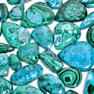 อัญมณีควอตซ์ธรรมชาติ100% อัญมณีทรงหลังเบี้ย chrysocolla Malachite ธรรมชาติสุดๆสำหรับทำเครื่องประดับขายส่งหลวม - Product Image 4