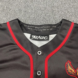 Camisetas de béisbol personalizadas, camiseta de béisbol de poliéster 100%, camisetas con botones, uniformes deportivos de equipo activo hechos en Pakistán - Product Image 4