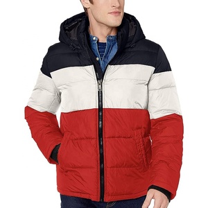 2025 unisexe personnalisé hiver doudoune hommes en cuir coupe-vent chaud fermeture éclair à capuche col Streetwear poche doudoune pour hommes - Product Image 1