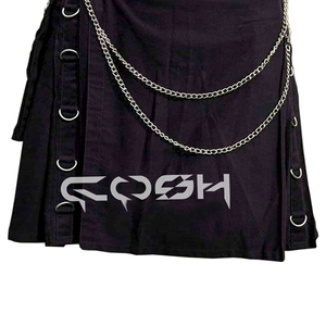 Kilt de utilidad de algodón negro moderno de Venta caliente con cadenas, Kilts góticos para ventas para hombres | Fabricante en Pakistán | Compra ahora - Product Image 5