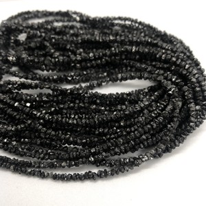 ลูกปัดอัญมณีสีดำธรรมชาติ2มม. ลูกปัดแบบไม่เจียระไนหยาบขนาด20กะรัต - Product Image 1