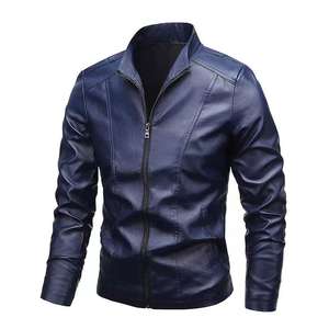 Nouvelle veste en cuir noir coupe slim coupe-vent de haute qualité classique pour motard en PU imitation cuir pour hommes Chaqueta De Cuero - Product Image 4