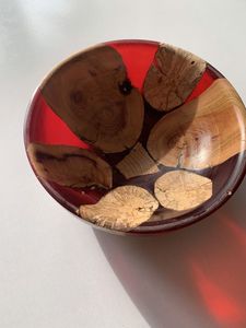 Handmade Resin and <b>Wood</b> <b>Bowl</b> Decorative Serving Salad <b>Fruit</b> Wooden Resin Dish Rustic Kitchenware Handmade Centerpiece <b>Bowl</b> - Product Image 6