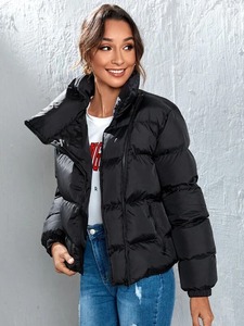 Qualité supérieure Femme Doudoune Nouveau Style Hiver Chaud À Capuche Épais Pleine Fermeture Éclair Confortable Respirant 100% Polyester Tissé - Product Image 4