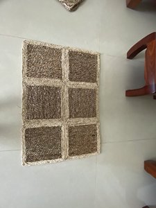 Tapis carrés écologiques en jonc de mer naturel pour la décoration intérieure, paillassons faits à la main en paille, fabriqués au Vietnam - Product Image 4
