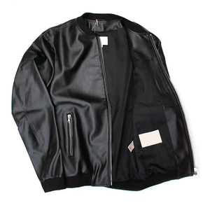 Rexine-Chaqueta Bomber de lujo para hombre, color sólido, de fábrica, precio barato, Rexine - Product Image 3