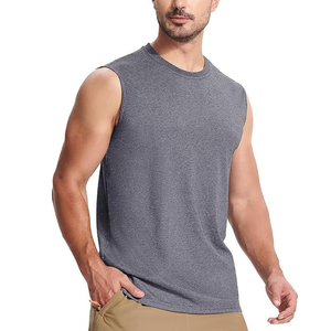 Camiseta sin mangas de gimnasio de alta calidad para hombres y mujeres, ropa sin mangas con cuello redondo para correr, a granel - Product Image 1