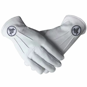 Bajo Moq Fácil de usar Lavable Bordado Logo Guantes Masónicos Orden a granel Varios colores Gama Personalizar Guantes Masónicos - Product Image 5