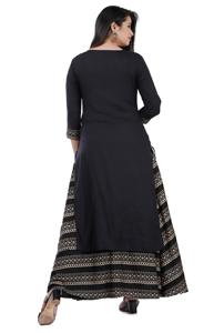 Newest Muslim Women's Traditional <b>Silk</b> Kurta <b>Maxi</b> <b>Dress</b> Knee-Length Stretchable & Quick Dry - Product Image 2