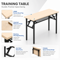 Table de conférence pliable pour salle de séminaire, en panneau de particules E1 de 25 mm avec plateau en mélamine, structure en acier, gain de place, pour école et bureau