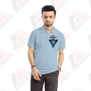 Premium Men's for Polo Shirt Cómodo y elegante Características ecológicas para el verano-Denim Batik Telas de pana Apliques - Product Image 5