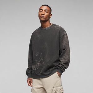 Ensemble de survêtement en molleton surdimensionné à lavage acide brodé, jogging ample, lavage vintage, survêtement pour homme, sweat-shirts à épaules tombantes pour l'hiver - Product Image 6