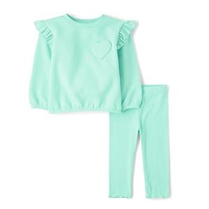 บังคลาเทศเซ็ต2ชิ้นแบบลำลองสำหรับเด็กสีทึบผ้าเฟรนช์เทอร์รี่ - Product Image 1