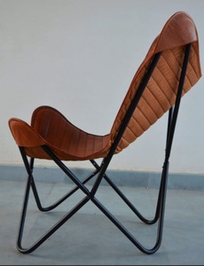 Handmade Leather Butterfly Chair with Canvas <b>Cover</b> Foldable Iron Frame Rustic Style for Outdoor or Bedroom Leisure - Product Image 4