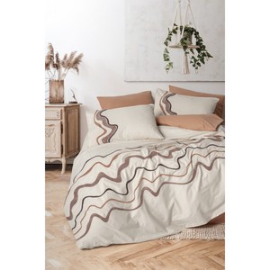 Juego de Funda Nórdica Doble Bordada de Algodón Caramelo Molende, Tamaño King, 4 Piezas, Ropa de Cama Geométrica para Invierno, Cálida y Elegante - Product Image 1