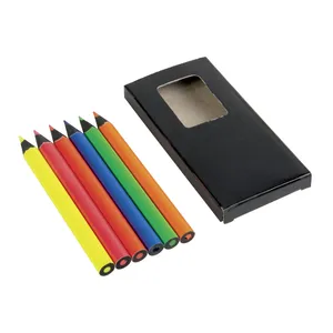 Set di 6 Matite Fluorescenti in Legno Colorate Personalizzate - Product Image 3
