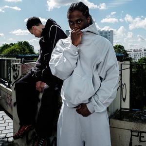 Conjunto Deportivo con Capucha para Hombre, de Algodón Grueso de 350 g/m², con Estampado en Relieve, Estilo Casual de Invierno - Product Image 1