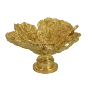 Centre de table plaqué or de haute qualité en aluminium coulé, art créatif moderne, fourniture de bol décoratif et de service - Product Image 1