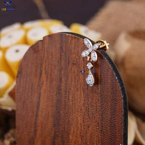 Labstone Starshine 0.223 TDW Boucle d'oreille en or rose avec diamant taillé 14k plaqué or EF-VS couleur Style religieux Diamant étincelant - Product Image 4