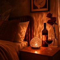 Lampe de table LED à effet d'ondulation d'eau, veilleuse en acrylique, éclairage d'ambiance, commande tactile pour la décoration de chambre à coucher et de chevet
