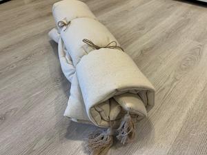 Alfombrilla de asiento de tela de algodón crudo orgánico 60x150 cm | Sofá multiusos y alfombrilla de picnic con función enrollable - Product Image 4