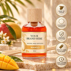 Diffusore di Aromi OEM al Mango 50ml |   Profumo per la casa tropicale e fruttato |   Produttore di Marchi Privati Spagna - Product Image 1