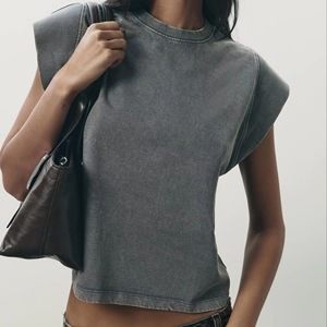 เสื้อยืดแขนสั้นทรงหลวม100% ผ้าเจอร์ซีย์สไตล์สตรีทแวร์ผ้าคอตตอนแขนสั้นทรงหลวมโอเวอร์ไซส์แฟชั่นฤดูร้อนของผู้หญิง - Product Image 1