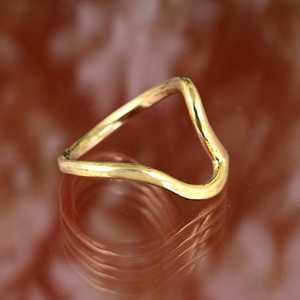 INS Popular 18K chapado en oro ondulado Twist V abierto Ajustable anillos para mujer joyería al por mayor - Product Image 3