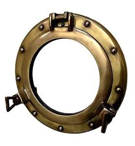Espejo de pared de latón marítimo plateado, decoración náutica moderna, ventana de barco de ojo de buey hecha a mano por el exportador del fabricante indio - Product Image 5