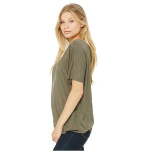 Bella Canvas Eco-friendly Mujer Carbón Negro para Triblend Slouchy Camiseta Último Color Sólido Festival Scoop Neck Beading - Product Image 6