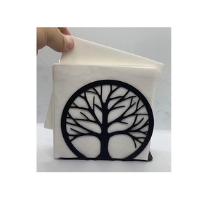 Stainless Steel Fancy Home <b>Decoration</b> Desktop Stainless Steel Napkin Holder Napkin Holder Tissue Holder With Punching Design - Product Image 3