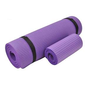 GoYoga+ 71x24in Purple <b>Exercise</b> Yoga Mat with <b>Knee</b> Pad & Strap BalanceFrom Fitness Made of Foam - Product Image 1