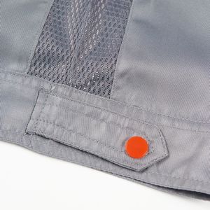 Chemises de travail cargo Chemise à manches courtes pour hommes Chemise de travail de haute qualité Fermeture éclair sur le devant/bouton Couleur grise - Product Image 6