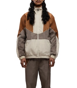 Veste coupe-vent de sport de plein air grande taille, blocs de couleur, veste en nylon imperméable personnalisée, patchwork de couleurs, pour hommes - Product Image 3