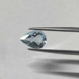 Aigue-marine naturelle, beryle, forme poire, taille facettée, pierre précieuse bleue en vrac, certifiée, 7x10 mm, 1,50 ct - Product Image 4