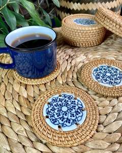 ที่รองแก้วหวายยอดนิยมพร้อมที่วาง ขนาด รูปทรง สี ตามสั่ง สำหรับแก้วชา ที่รองแก้วหิน ที่รองแก้วไม้วอลนัทจากอินเดีย - Product Image 3