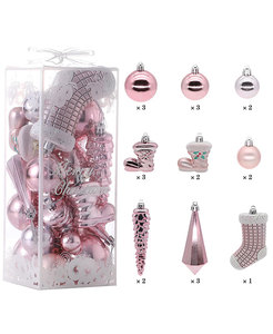 Ornements d'arbre de Noël roses magnifiquement faits à la main Décoration Ornements de Noël assortis Nativité Ensemble d'ornements d'arbre de Noël - Product Image 4
