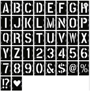 Pochoirs de <span class=keywords><strong>lettres</strong></span> et de chiffres pour porte, alphabet de 2/3/4/5 pouces, grands modèles de dessin d'alphabet, pochoirs de chiffres pour loisirs créatifs DIY - Product Image 1