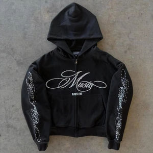 เสื้อฮู้ดดี้ผู้ชาย ลายเพชร พิมพ์ลายเพชรทั่วตัว ทรงบ็อกซี่ ล้างสีแบบเฟด  ผู้ผลิตเสื้อฮู้ดดี้ - Product Image 1