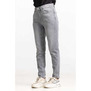 กางเกงยีนส์เอวสูงสีเทา รุ่น WM-JNS-SS24-006 ผ้าเดนิมพร้อมดีไซน์เรียบง่ายทันสมัย - Product Image 2