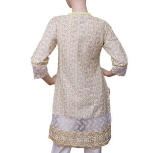 Kurti bordado de fantasía para mujer - Amarillo - Product Image 2