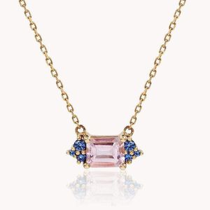 Premium Quality Pink Emerald Lab Grown Diamond 9ct Rose Gold Plated Pendant Cuban Link <b>Chain</b> Necklace Hip Hop <b>Iced</b> Gift Women - Product Image 1
