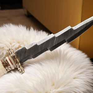 Couteau en acier Damas fait main avec manche en os de chameau, meilleur couteau en acier Damas fait main personnalisé - Product Image 4