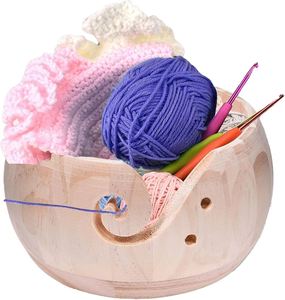 Bol de fil en bois peint à la main et fait à la main Grand bol de fil pour tricoter et crocheter disponible à bas prix d'Inde - Product Image 6