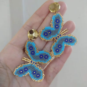 Boucles d'oreilles papillon perlé Bracelet papillon Motif papillon Boucle d'oreille et - Product Image 1