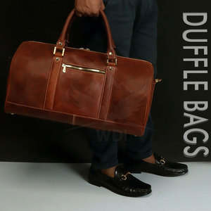 Sacs de voyage en cuir véritable faits à la main de haute qualité, polyester écologique, compagnon de voyage spacieux, rangement confortable, transport facile - Product Image 6