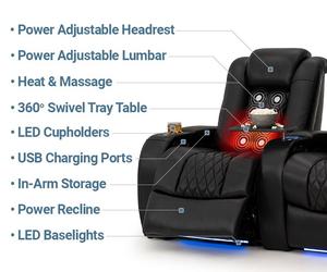 COMPRE AHORA! Relajación Suprema para Sofá de Cine en Casa de Cuero, Reclinación Motorizada Suave para Comodidad de Cine - ENTREGAS EN TODO EL MUNDO - Product Image 5