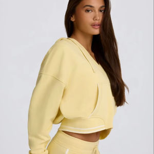 Sweat à capuche de sport décontracté pour femmes impression personnalisée 320g sweat de sport d'hiver en coton avec sweat à capuche imprimé printemps automne - Product Image 5