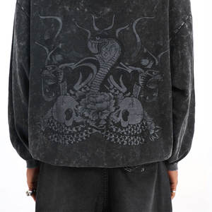 Baggy Acid Wash HOODIE para hombres por encargo elegante vintage Wash hooded jumpers para hombres al aire libre invierno casual HOODIE streetwear - Product Image 4